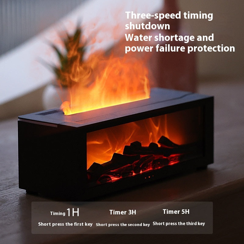 Fireplace Flame Humidifier – LED Essential Oil Aroma Diffuser