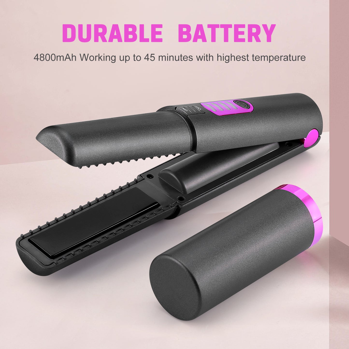 Mini Ceramic Hair Straightener – USB Rechargeable Wireless Flat Iron