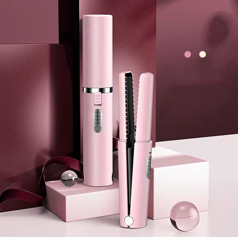 Mini Ceramic Hair Straightener – USB Rechargeable Wireless Flat Iron