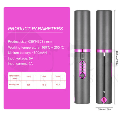 Mini Ceramic Hair Straightener – USB Rechargeable Wireless Flat Iron