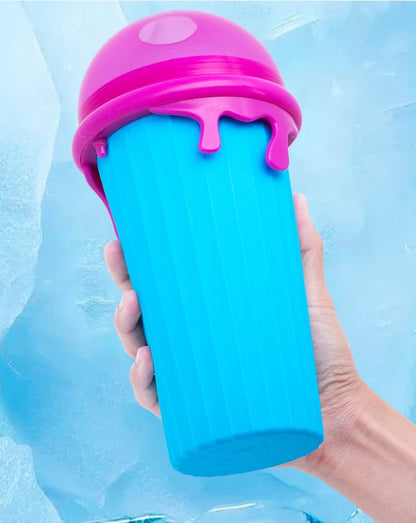 500ml Large Capacity Slushy Cup Summer Squeeze Homemade Juice Water Bottle Quick-Frozen Smoothie Sand Cup Pinch Fast Cooling Magic Ice Cream Slushy Maker Beker Kitchen Gadgets