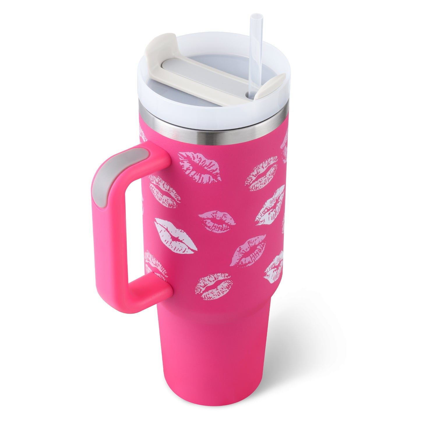 40oz Insulated Stainless Steel Tumbler with Handle & Straw Lid – Spill-Proof Vacuum Travel Coffee Mug for Car Cup Holder, Gym & Office