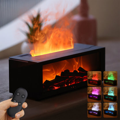 Fireplace Flame Humidifier – LED Essential Oil Aroma Diffuser