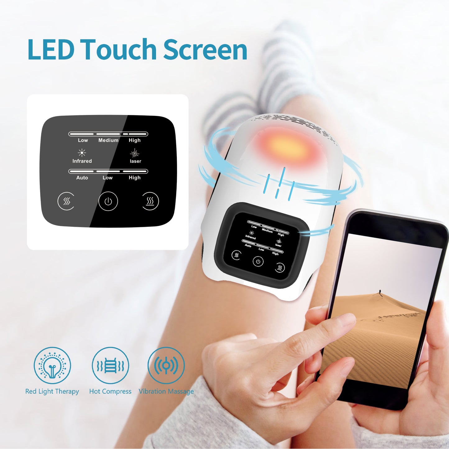 Smart Knee Massager – Electric Infrared Heat & Vibration Therapy
