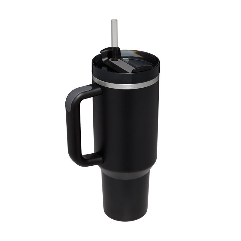 40oz Insulated Stainless Steel Tumbler with Handle & Straw Lid – Spill-Proof Vacuum Travel Coffee Mug for Car Cup Holder, Gym & Office